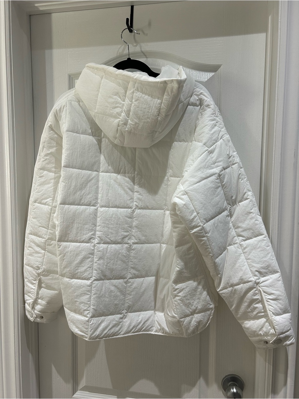 White Quilted Hooded Puffer Jacket